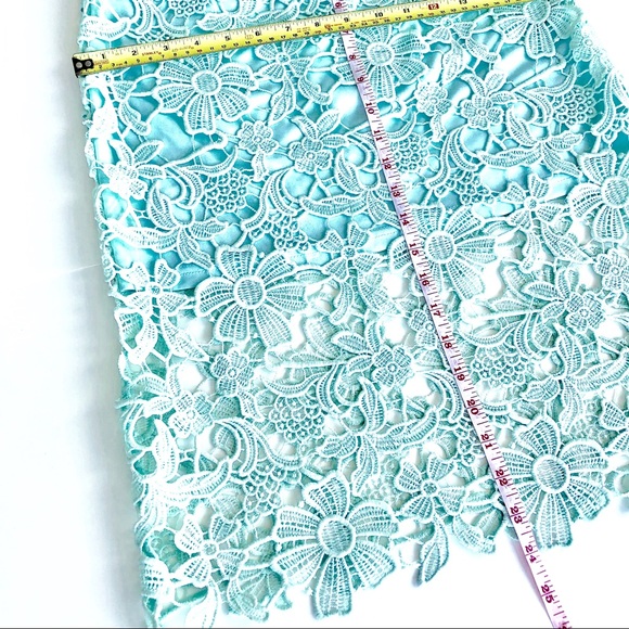 Beautiful Seafoam Green Lace Midi Skirt - Picture 12 of 16